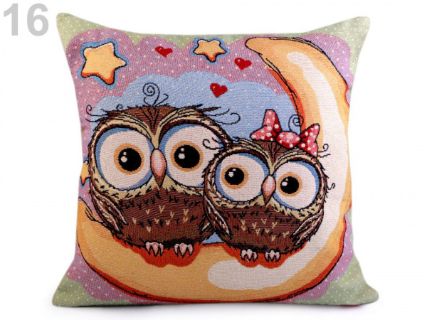 Povlak na polštář sovy 44x44 cm