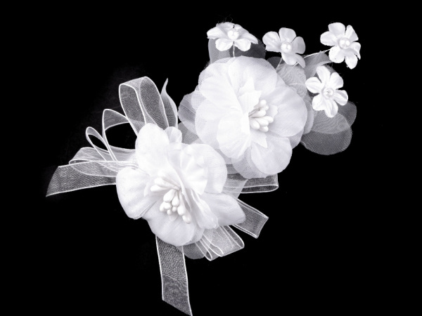 Brož / svatební ozdoba do vlasů květy