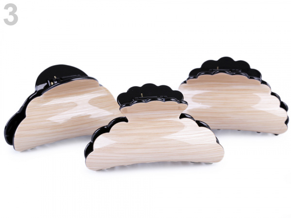 Skřipec do vlasů dekor dřevo