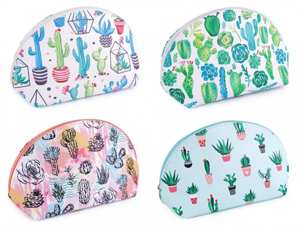 Kosmetická taška kaktusy 14,5x25 cm
