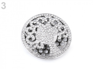 Velká magnetická brož Buddha, slon, strom života, spirály s perlami