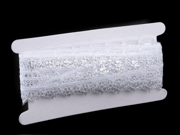 Silonová krajka s lurexem šíře 16 mm