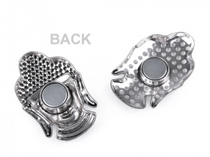 Velká magnetická brož Buddha, slon, strom života, spirály s perlami