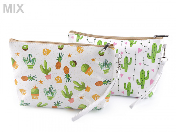 Kosmetická taška kaktus, ananas 16x25 cm