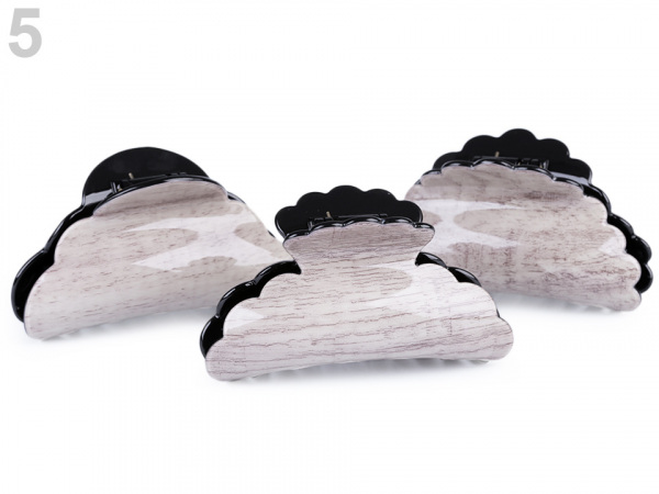 Skřipec do vlasů dekor dřevo