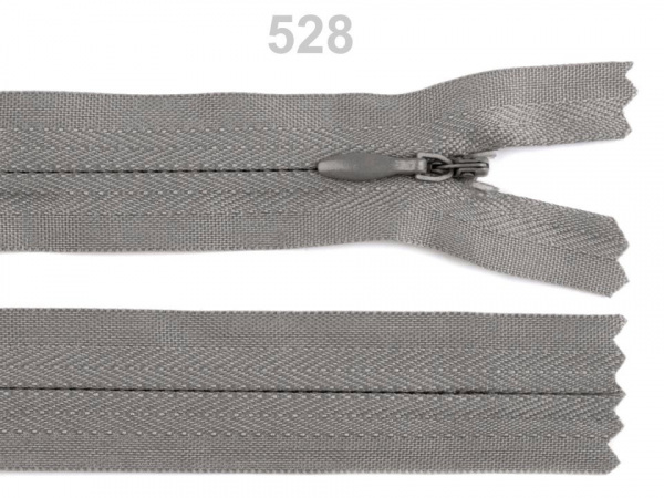 Spirálový zip skrytý šíře 3 mm délka 22 cm