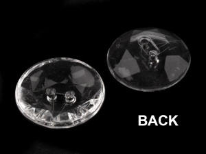 Knoflík Crystal průhledný velikost 28"