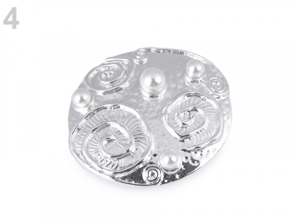 Velká magnetická brož Buddha, slon, strom života, spirály s perlami