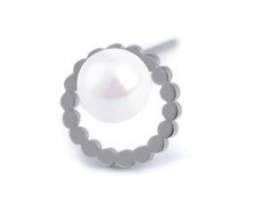 Náušnice z nerezové oceli s perlou sada 2 páry