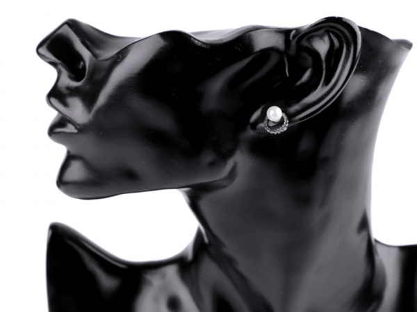 Náušnice z nerezové oceli s perlou sada 2 páry