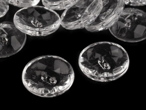 Knoflík Crystal průhledný velikost 28"