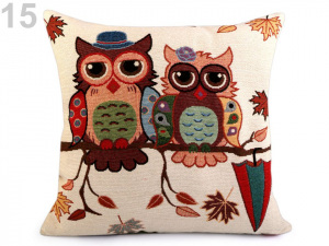 Povlak na polštář sovy 44x44 cm