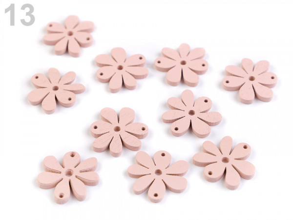 Dřevěný květ 20x25 mm