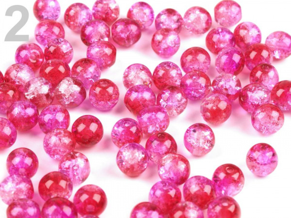 Skleněné korálky praskačky dvoubarevné Ø6 mm