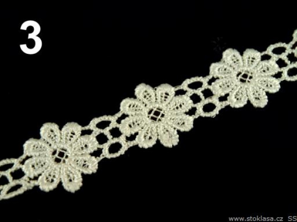 Vzdušná krajka / vsadka šíře 20 mm květina