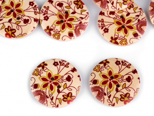 Knoflík dřevěný květ velikost 48"