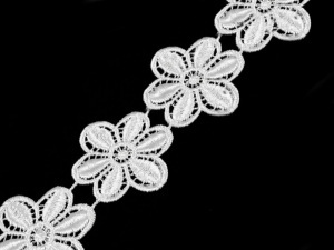 Vzdušná krajka / vsadka šíře 45 mm květy