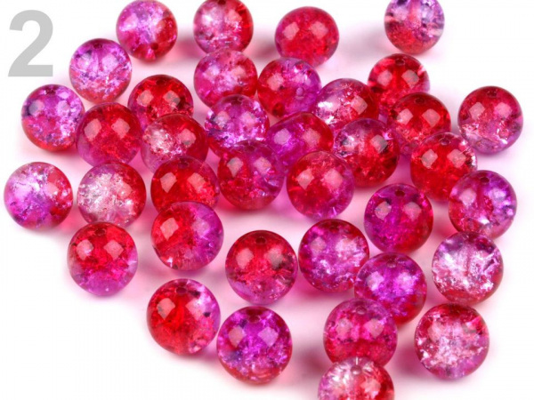 Skleněné korálky praskačky dvoubarevné Ø10 mm