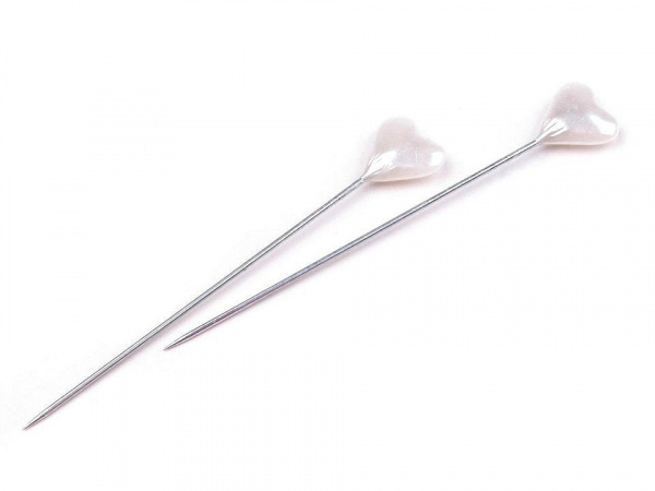 Ozdobné špendlíky délka 55 mm srdce