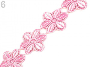 Vzdušná krajka / vsadka šíře 45 mm květy