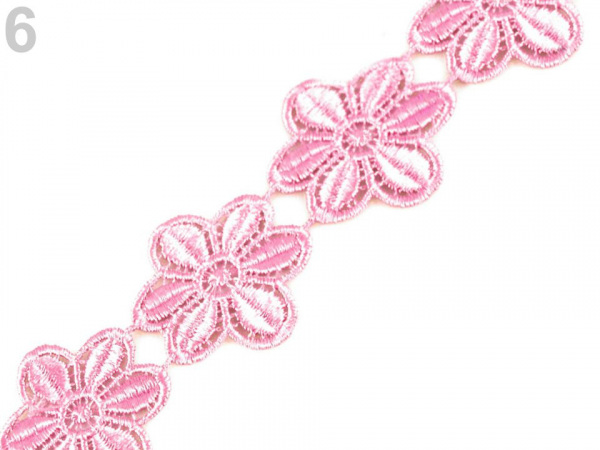 Vzdušná krajka / vsadka šíře 45 mm květy