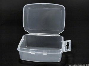 Plastový box / zásobník 3,5x5x2 cm s eurozávěsem