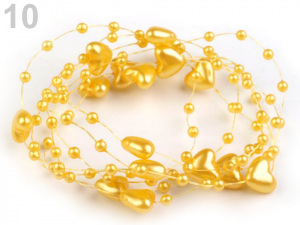 Perličky na silonu Ø10 mm délka 130 cm srdce