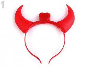 Karnevalová čelenka čertovské svítící rohy