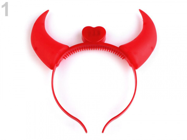Karnevalová čelenka čertovské svítící rohy