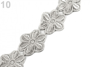 Vzdušná krajka / vsadka šíře 45 mm květy