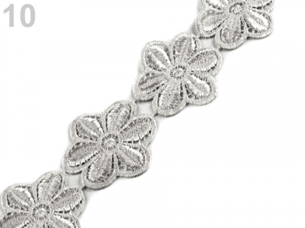 Vzdušná krajka / vsadka šíře 45 mm květy