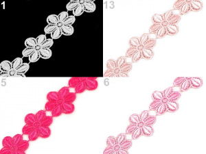Vzdušná krajka / vsadka šíře 45 mm květy