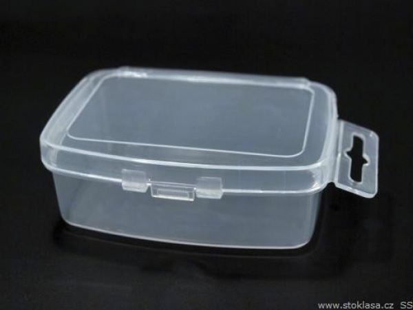 Plastový box / zásobník 3,5x5x2 cm s eurozávěsem