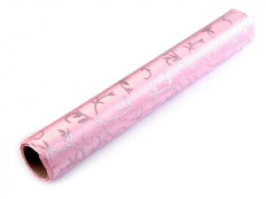 Satén svatební jednostranný šíře 36 cm s glitry