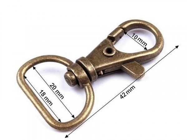 Kovová karabina s obrtlíkem průvlek 18 mm