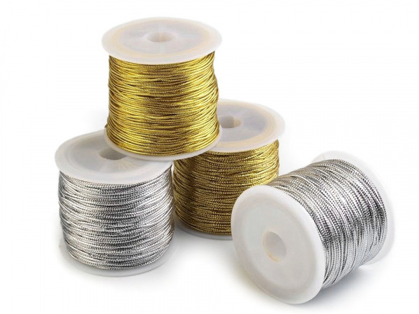 Dutinka s lurexem Ø1 mm kulatá, vánoční