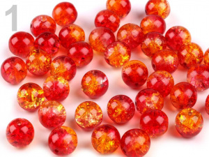 Skleněné korálky praskačky dvoubarevné Ø10 mm