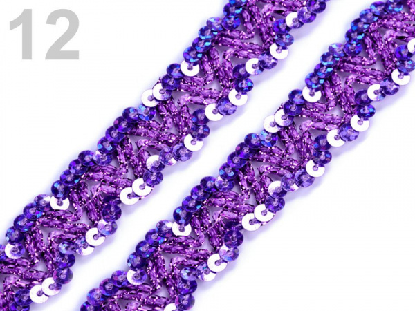 Flitrový prýmek šíře 20 mm hologram