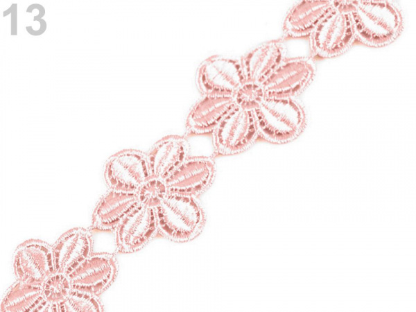 Vzdušná krajka / vsadka šíře 45 mm květy
