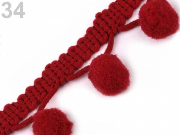 Prýmek šíře 20 mm s bambulkami Ø10 mm