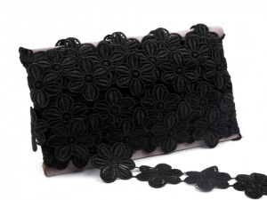 Vzdušná krajka / vsadka šíře 45 mm květy