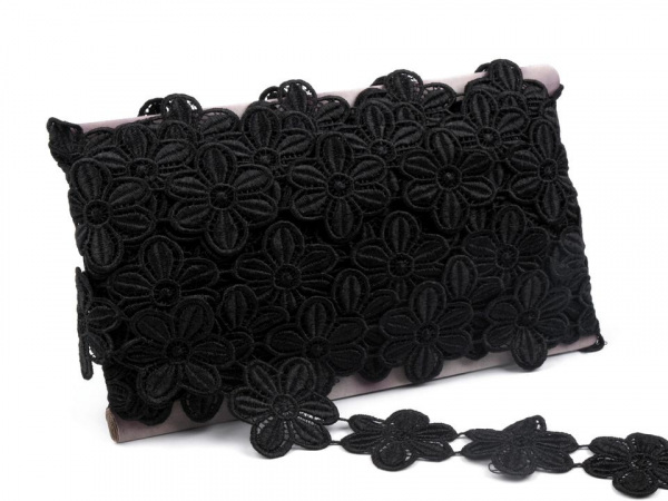 Vzdušná krajka / vsadka šíře 45 mm květy