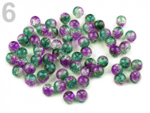 Skleněné korálky praskačky dvoubarevné Ø6 mm