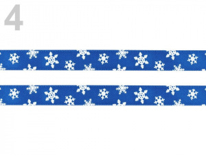 Stuha vločky šíře 10 mm vánoční