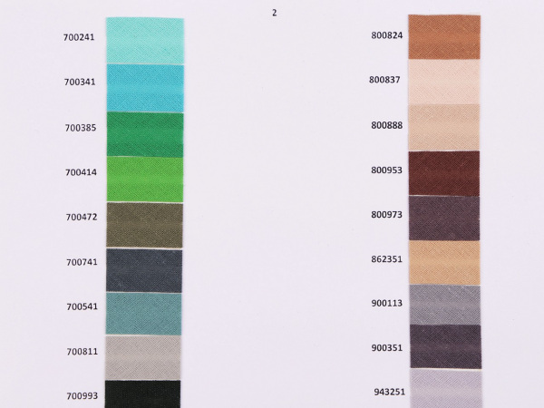 Šikmý proužek bavlněný, paspulka VZORKOVNICE 14;20;30;40mm