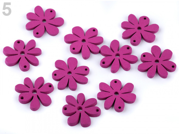 Dřevěný květ 20x25 mm