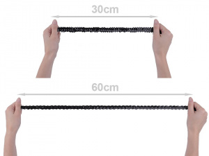 Flitrový prýmek šíře 30 mm elastický