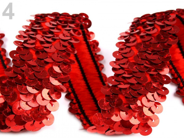 Flitrový prýmek šíře 30 mm elastický