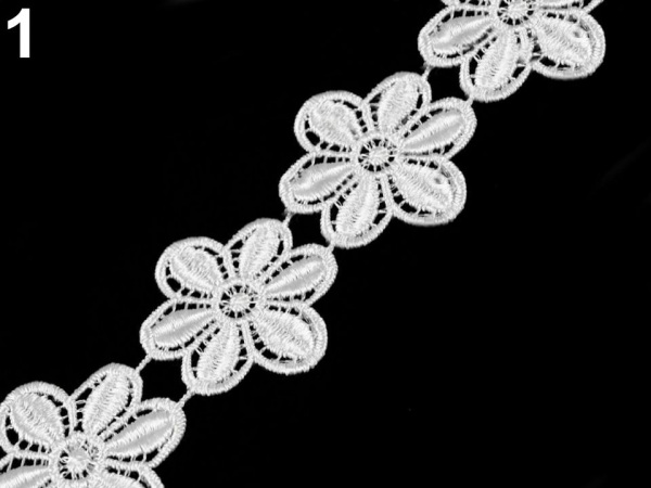 Vzdušná krajka / vsadka šíře 45 mm květy