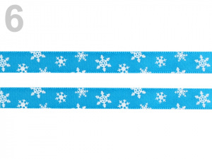 Stuha vločky šíře 10 mm vánoční